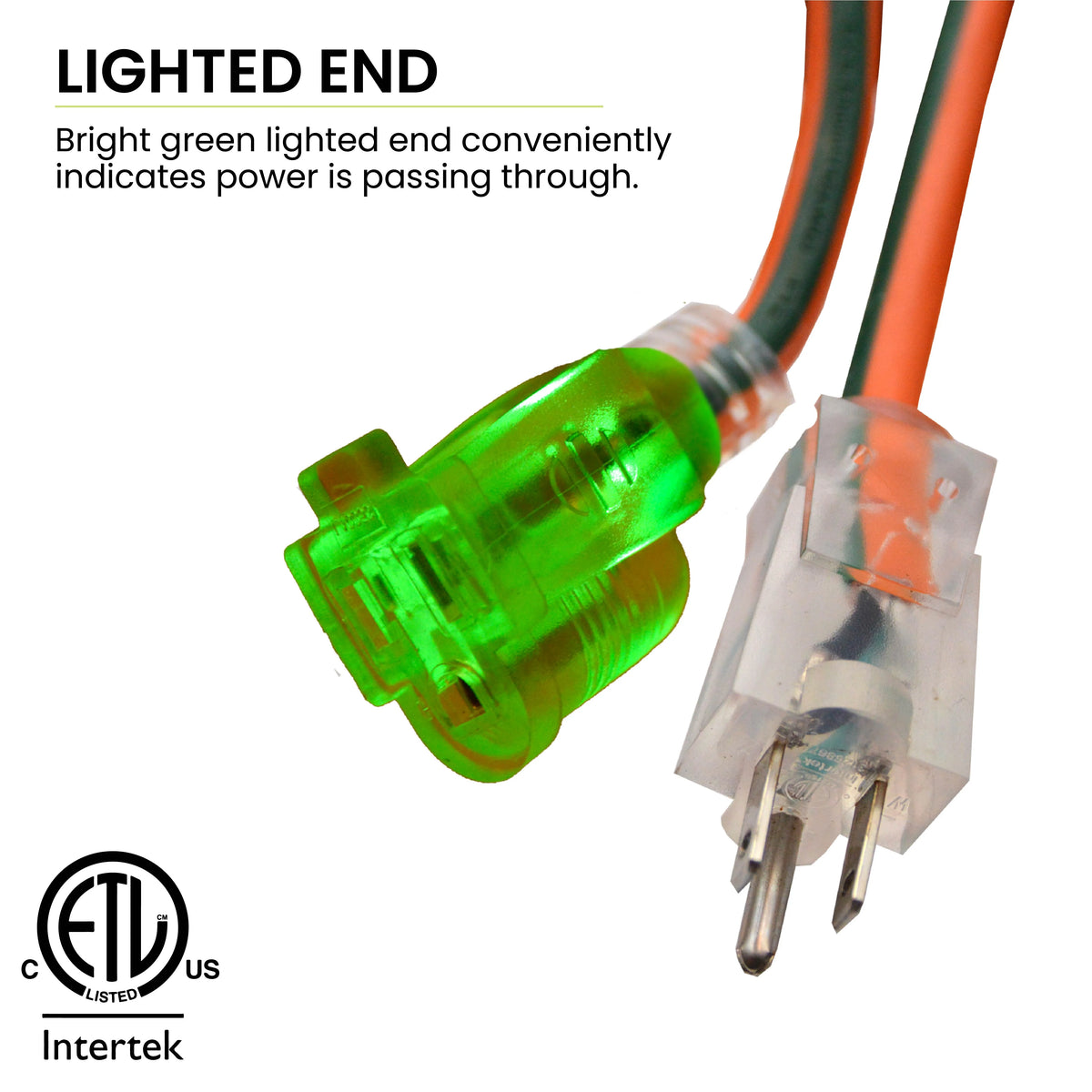 16/3 100 Ft SJTW Outdoor Extension Cord with Lighted End B1483