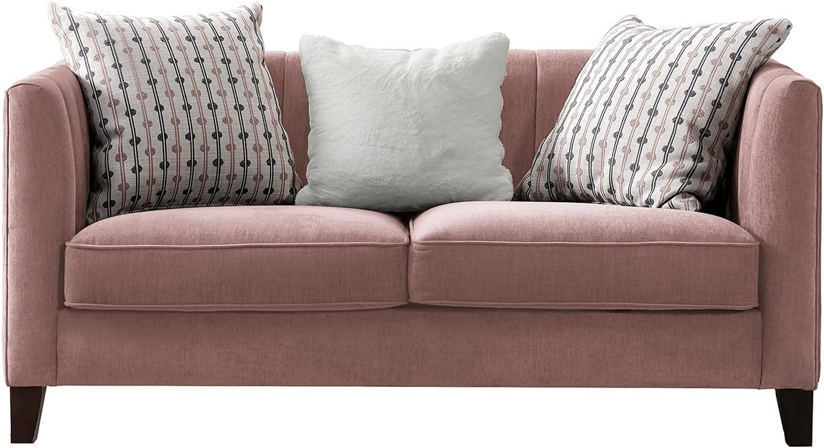 Pink Velvet Loveseat I831821
