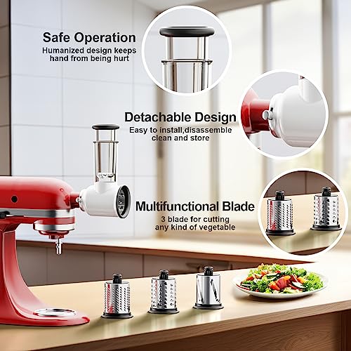 Slicer Shredder Attachment for Kitchenaid Stand Mixer with 3 Blades G854028