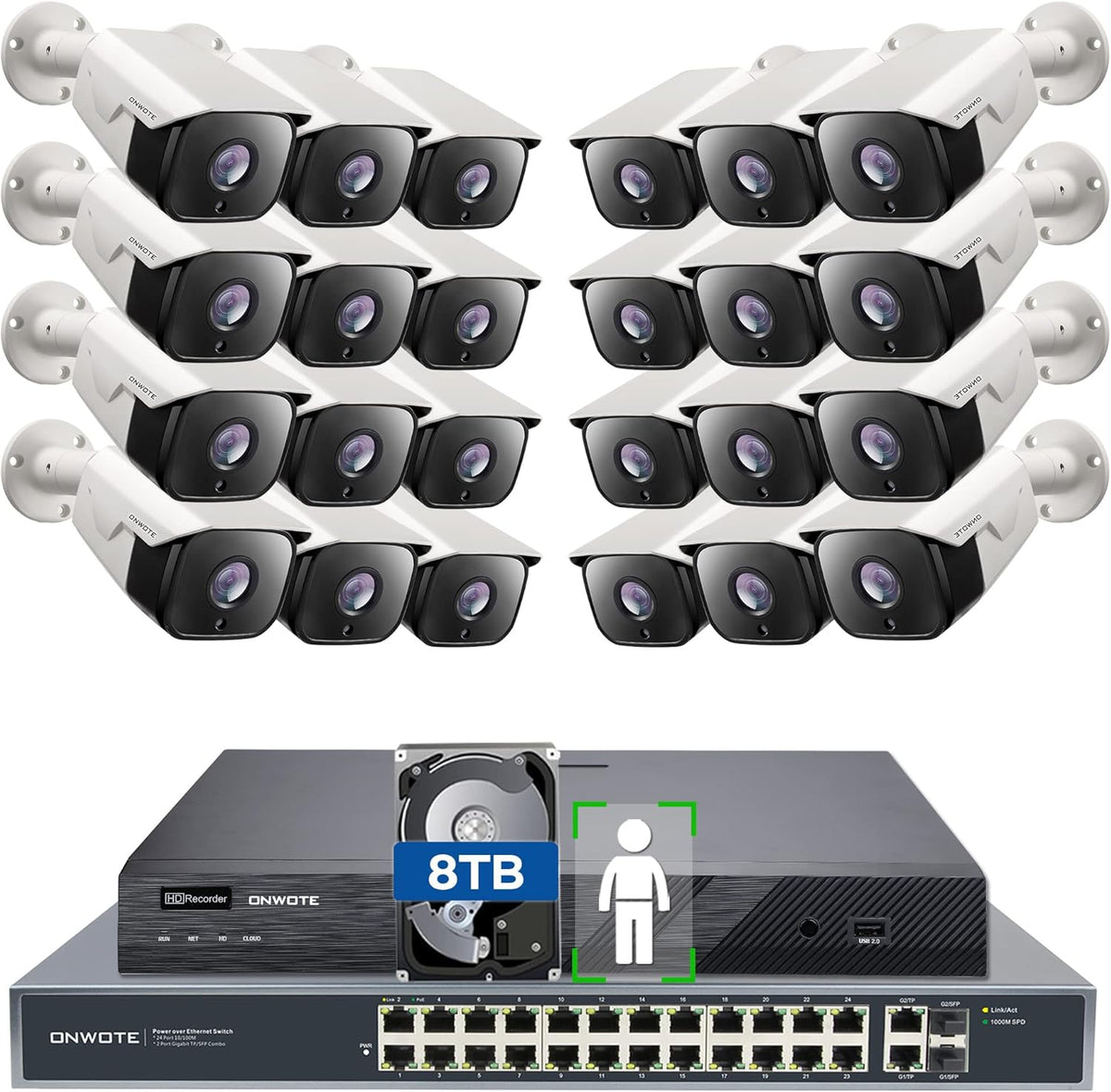 32 Channel 4K PoE Security Camera System 8TB I980438