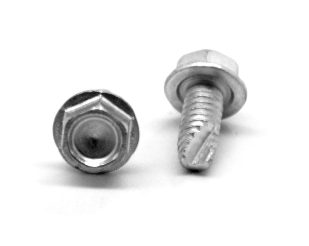 #10-24 x 1/2 Coarse Thread Cutting Screw Hex Washer Head Zinc Plated P180